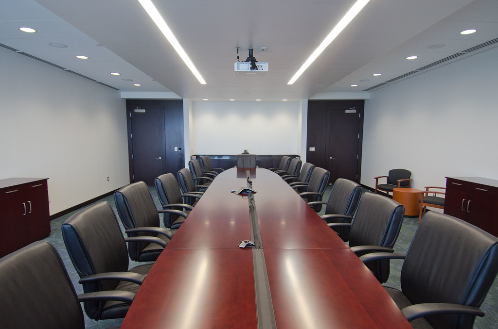 Meeting room with a long table