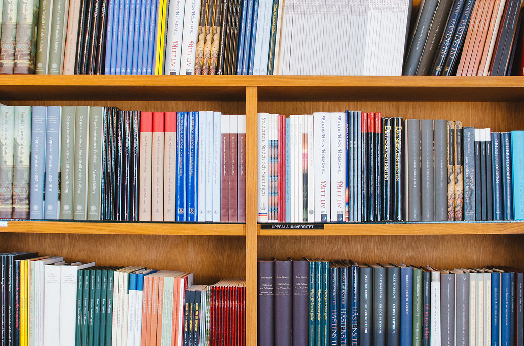 University library shelves