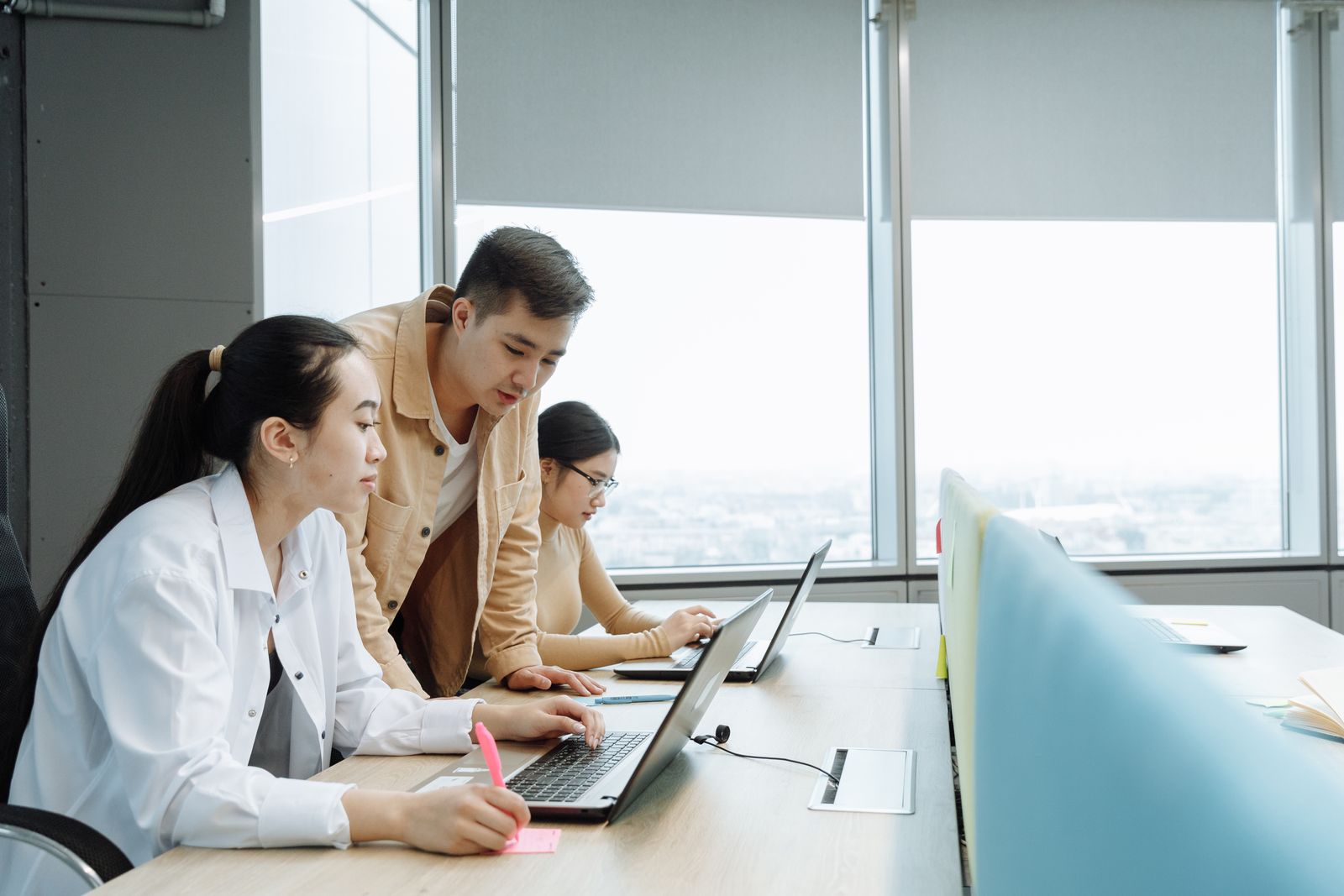 Colleagues working together in an office